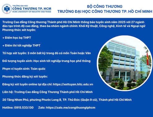 TRƯỜNG CAO ĐẲNG CÔNG THƯƠNG THÀNH PHỐ HỒ CHÍ MINH