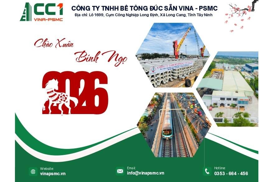 VINA – PSMC: Doanh nghiệp tiên phong sản xuất Cọc ván và Tà Vẹt bê tông chất lượng cao
