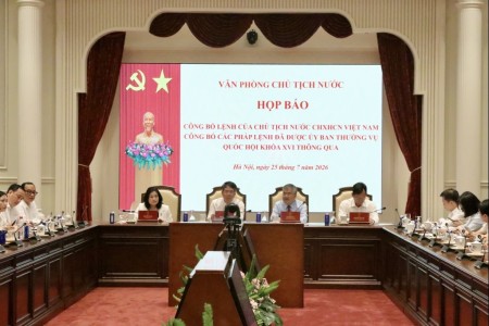 Công bố Lệnh của Chủ tịch nước về 03 pháp lệnh được Ủy ban Thường vụ khóa XVI thông qua tại Phiên họp thứ 4